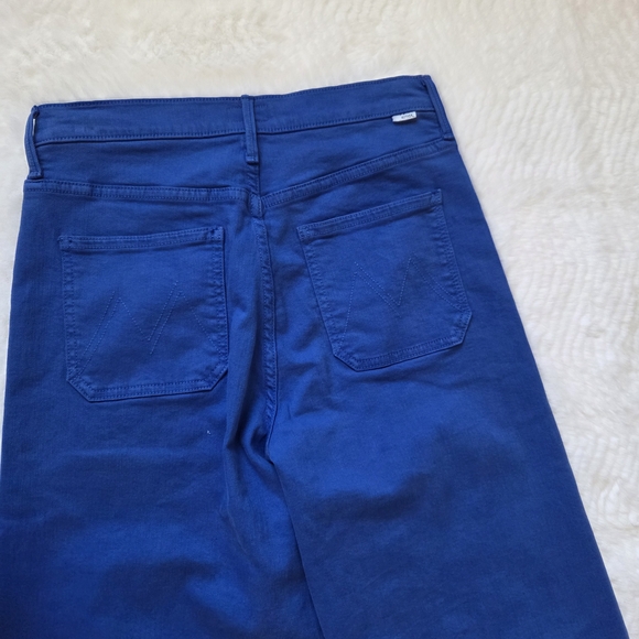 MOTHER Vibrant Blue Wide-Leg Pants Size 28 X32" High Ride - Picture 9 of 16
